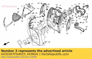 honda 64302KTF640ZF couvrir, fr. inférieur * nha12m * (nha12m noir interstellaire métallisé) - La partie au fond