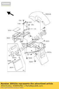 Kawasaki 350231562 spatbord-achter, rr - Onderkant