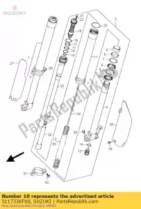 suzuki 5117336F00 sello, polvo - Lado inferior