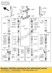Ici, vous pouvez commander le guide, fourchette, rh auprès de Kawasaki , avec le numéro de pièce 130700027: