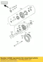 410681237, Kawasaki, axle,rr kawasaki klr  a kl650 klr500 klr650 tengai 650 500 , New