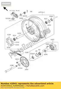 Kawasaki 420410003 sprocket-hub,42t - Bottom side