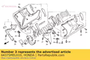 Honda 64375MEL010 cowl, l. inner middle - Bottom side