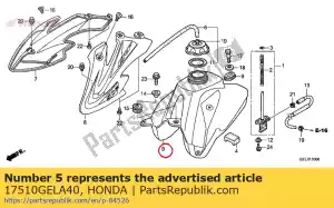 Honda 17510GELA40 depósito de combustible - Lado inferior
