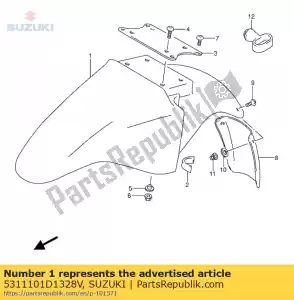 Suzuki 5311101D1328V pára-choque frente - Lado inferior