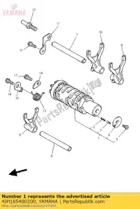 yamaha 4JH185400200 schakel cam assy - Onderkant