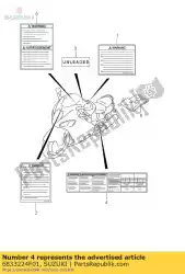 Aqui você pode pedir o etiqueta, pressão de ar em Suzuki , com o número da peça 6833224F01: