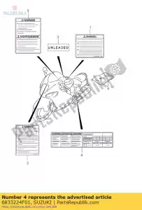 Suzuki 6833224F01 etiqueta, pressão de ar - Lado inferior