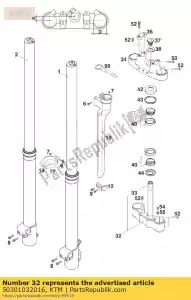 ktm 50301032016 abrazadera triple bot. x = 16 mm / d = 50 mm - Lado inferior