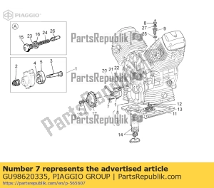 aprilia GU98620335 tornillo m6x35 - Lado inferior