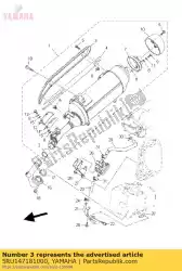 Ici, vous pouvez commander le protecteur, silencieux 1 auprès de Yamaha , avec le numéro de pièce 5RU147181000: