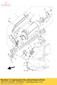 yamaha 5RU147181000 protetor, silencioso 1 - Lado inferior