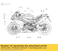 2H001285, Aprilia, autocollant carénage lh 