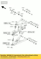 391860003, Kawasaki, kostka, lewa kawasaki kfx700 ksv700a6f ksv700b6f ksv700a7f 700 , Nowy