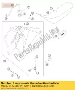 ktm 5900701320004A réservoir de carburant cpl. 13l orange 06 - La partie au fond