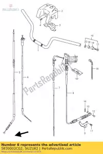 suzuki 5830002C02 câble assy, ??thro - La partie au fond