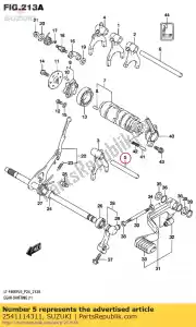 suzuki 2541114311 arbre, changement de vitesse - La partie au fond