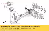 13316MEE003, Honda, Cuscinetto d, albero a gomiti (giallo) honda cb cbf cbr 600 2003 2004 2005 2006 2007 2008 2009 2010 2011 2012 2013, Nuovo