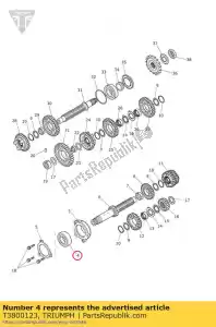 triumph T3800123 bearing ball 25 x 62 x 17 - Bottom side