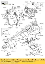 Ici, vous pouvez commander le capotage, lwr, rh, f. ébène zx1400f auprès de Kawasaki , avec le numéro de pièce 55028047445L: