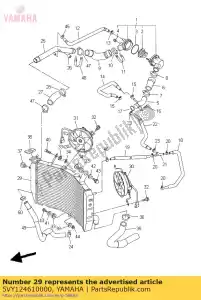 yamaha 5VY124610000 conjunto de radiador - Lado inferior