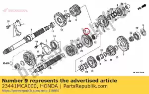 Honda 23441MCA000 gear, countershaft second - Bottom side