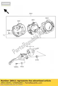 Kawasaki 280110043 metro, speedo - Lado inferior