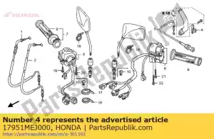 Honda 17951MEJ000 fica, sufoque o cabo - Lado inferior