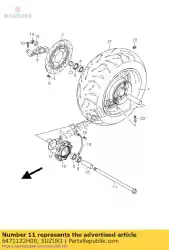 Here you can order the axle,rear from Suzuki, with part number 6471122H00: