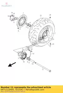 suzuki 6471122H00 axle,rear - Bottom side