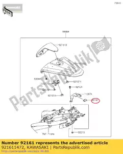 kawasaki 921611472 amortecedor zr800adf - Lado inferior