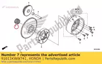 91011KWW741, Honda, Bearing, needle, 21x27x18 honda crf  f crf110f msx125 c125a z125ma monkey 110 125 , New