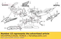 streep d, l. Bovenste kap (###) * type4 * (type4) van Honda, met onderdeel nummer 64244MALG30ZB, bestel je hier online: