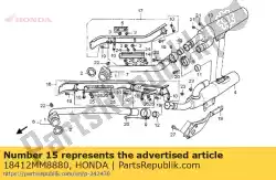 Aquí puede pedir cubierta b, por ejemplo, tubería i de Honda , con el número de pieza 18412MM8880: