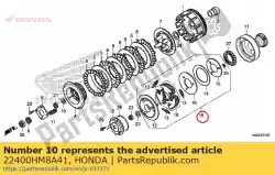 Here you can order the plate assy., drive from Honda, with part number 22400HM8A41: