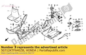 Honda 50712KTF640ZB couverture, r. pas du passager * n - La partie au fond