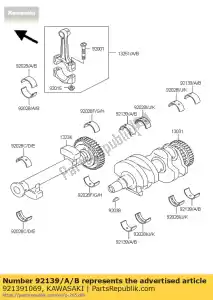 Kawasaki 921391069 bushing,crankshaft,bl - Bottom side