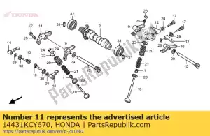 Honda 14431KCY670 arm c, rocker - Onderkant