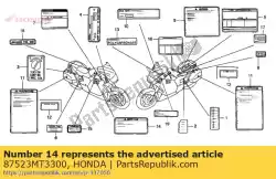 Qui puoi ordinare nessuna descrizione disponibile al momento da Honda , con numero parte 87523MT3300: