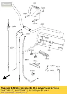 kawasaki 54005S015 cable-brake ksf400-a2 - Bottom side