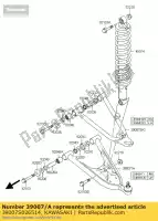 39007S026514, Kawasaki, arm-susp,lwr,rh,s.silver ksf40 kawasaki kfx 400 2005 2006, New