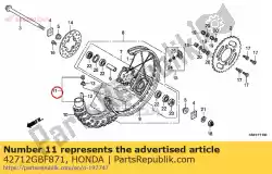 Qui puoi ordinare tubo, pneumatico (bridgestone) da Honda , con numero parte 42712GBF871: