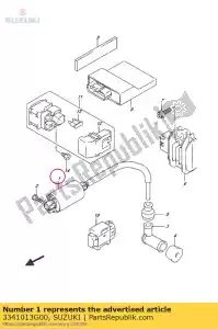 Suzuki 3341013G00 conjunto de bobina, ignición - Lado inferior