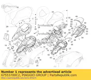Piaggio Group 67553700C2 conjunto de sela - Lado inferior