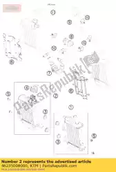 radiator r / s 65sx 2009 van KTM, met onderdeel nummer 46235008000, bestel je hier online: