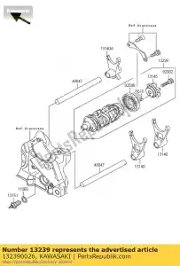 Kawasaki 132390026 drum-assy-verandering - Onderkant