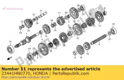 Aqui você pode pedir o engrenagem, terceiro eixo principal (23t) em Honda , com o número da peça 23441HN0770: