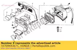 verpakking, achterlichtlens van Honda, met onderdeel nummer 33709KR3671, bestel je hier online: