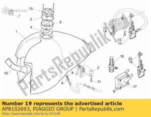 aprilia AP8102693 lh robinet de carburant - La partie au fond