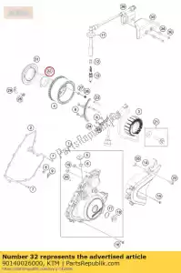 ktm 90140026000 embreagem de roda livre - Lado inferior